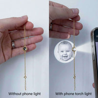 Thumbnail for Photo Projection Bracelet showing image projection with and without phone light by Brother & Sisters.