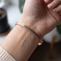 Thumbnail for Cuff bracelet — close-up of the details, rose gold | SKU: btuvoy-rg