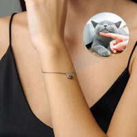 Thumbnail for Cat Personalized Photo Bracelet - Personalized Gift For Women - Custom Jewelry For Her - Custom Bracelet Picture - Personalised Photo Gift Bracelet Silver Brother & Sisters