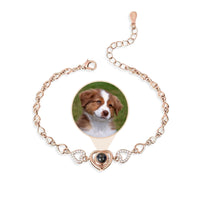 Thumbnail for Hearts Personalised Bracelet by Brother & Sisters featuring a heart pendant and a photo of a cherished pet.