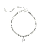 Thumbnail for Silver Initial Anklet - Ankle Bracelet - Anklet for Women - Silver Leg Bracelet Anklet P Brother & Sisters