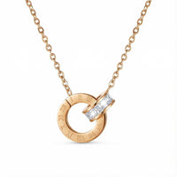 Thumbnail for Necklace with Joined Rings & Crystals