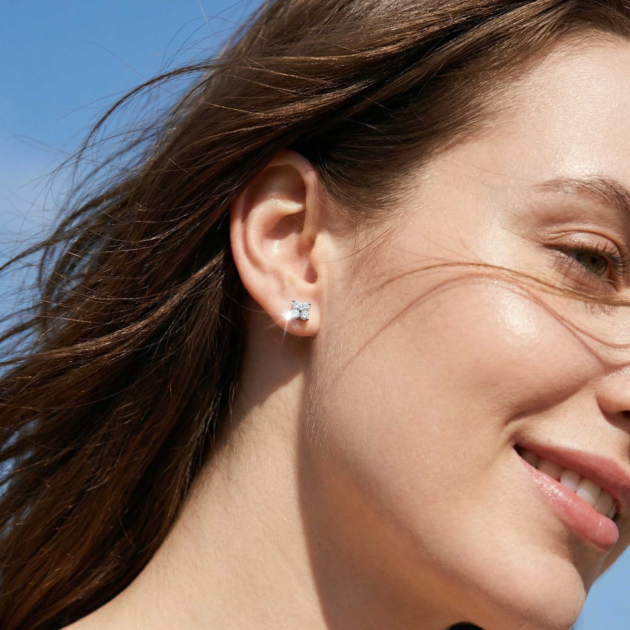 Crystal Flower Stud Earrings