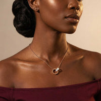 Thumbnail for Necklace with Joined Rings & Crystals