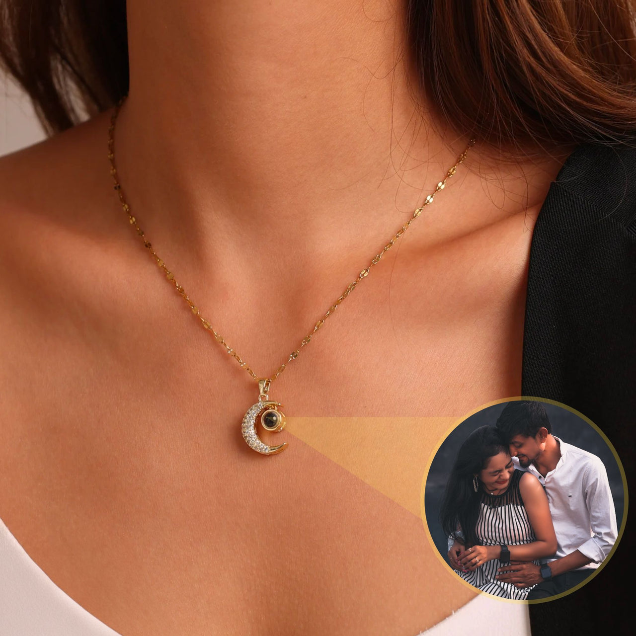 Lucky Moon Photo Necklace