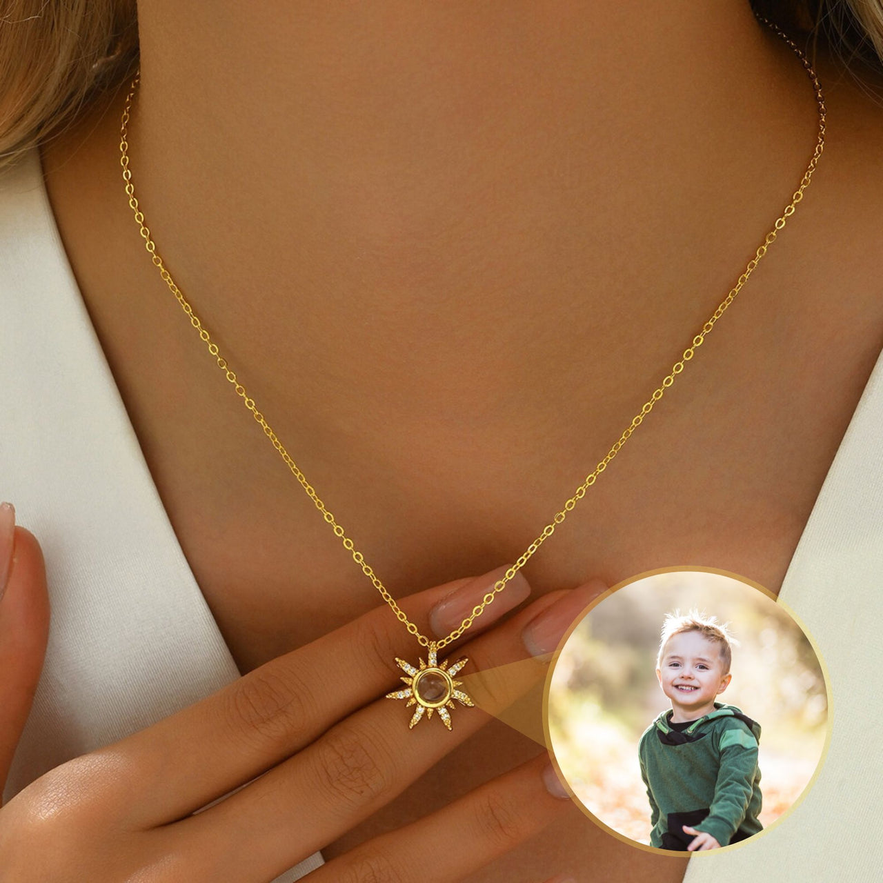 Sun Photo Necklace