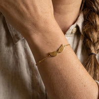 Thumbnail for The gold bracelet worn, close-up | SKU: 42006-gold