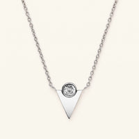 Thumbnail for Triangle necklace — product photo on a white background, silver | SKU: 18048714-rhodium-plated