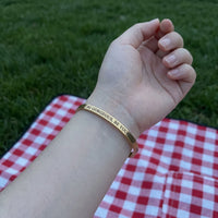 Thumbnail for Cuff bracelet — worn, real size, gold | SKU: bgby-g