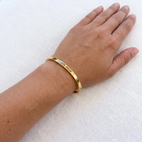 Thumbnail for Carpe diem bracelet — worn, real size, gold | SKU: cp-g