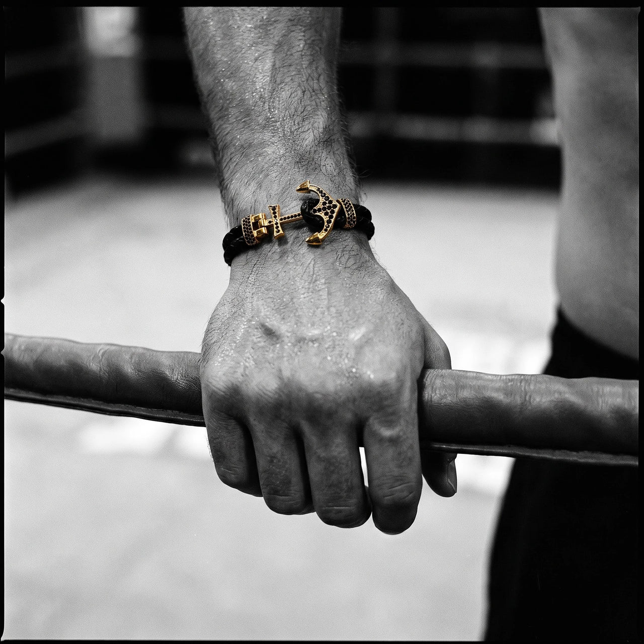 Gold Anchor – gripping a boxing ring rope | Brother & Sisters | SKU: 3621358-gold-XS-14-15, 3621358-gold-S-16-17, 3621358-gold-M-18-19, 3621358-gold-L-20-21, 3621358-gold-XL-22-23