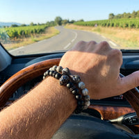 Thumbnail for Black Lion with Black & Grey Stones Set – worn at the steering wheel | Brother & Sisters | SKU: 21369621-gun-black-XS-14-15, 21369621-gun-black-S-16-17, 21369621-gun-black-M-18-19, 21369621-gun-black-L-20-21, 21369621-gun-black-XL-22-23