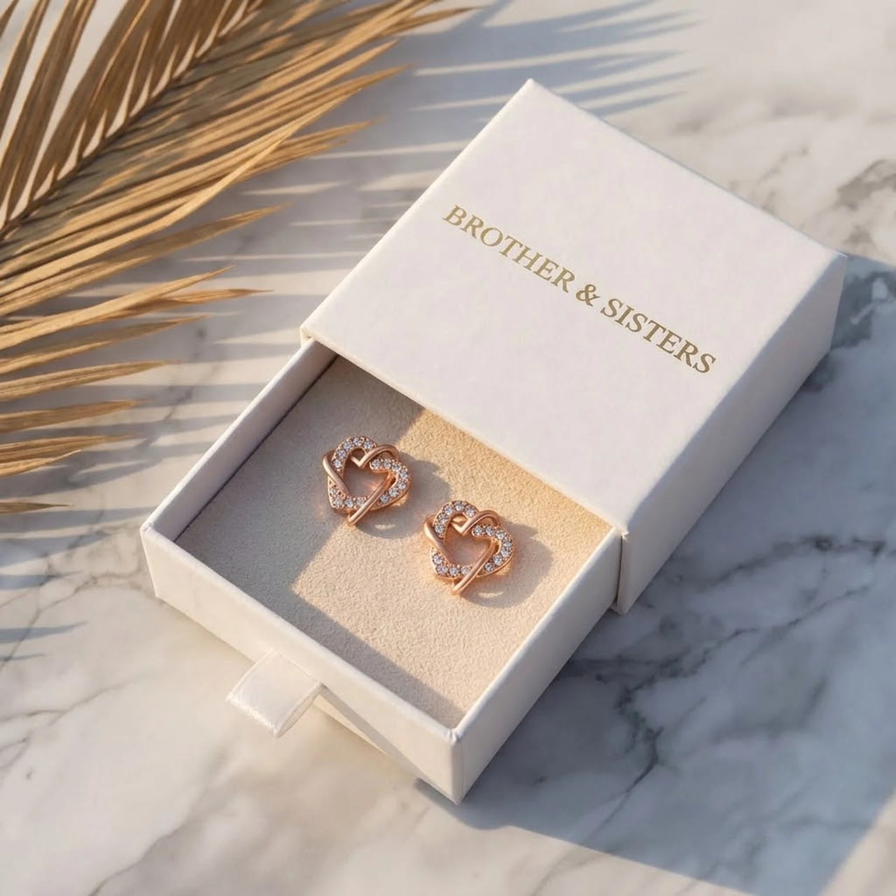 Rose gold heart earrings — in the gift box, rose gold | SKU: 419593-rose-gold