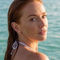 Thumbnail for Rose gold stud earrings — worn in the water, waterproof, rose gold | SKU: 419593-rose-gold