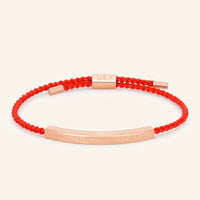 Thumbnail for Red rope bracelet — product photo on a white background, rose gold | SKU: lamour-rg