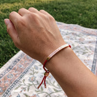 Thumbnail for Cord bracelet — worn, real size, rose gold | SKU: lamour-rg