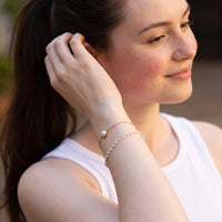 Thumbnail for Pearl bracelet — worn, everyday gesture, gold | SKU: l-epure