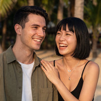 Thumbnail for Moon necklace — worn by a couple, silver | SKU: letoile-wg
