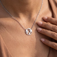 Thumbnail for Globe pendant — close-up of the details, silver | SKU: 22173453-white-gold