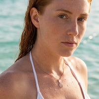 Thumbnail for Rose gold necklace worn in the sea, waterproof stainless steel with water drops | SKU: 8050907-rose-gold