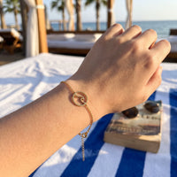 Thumbnail for Surfer bracelet — worn, real size, gold | SKU: 17429078-gold