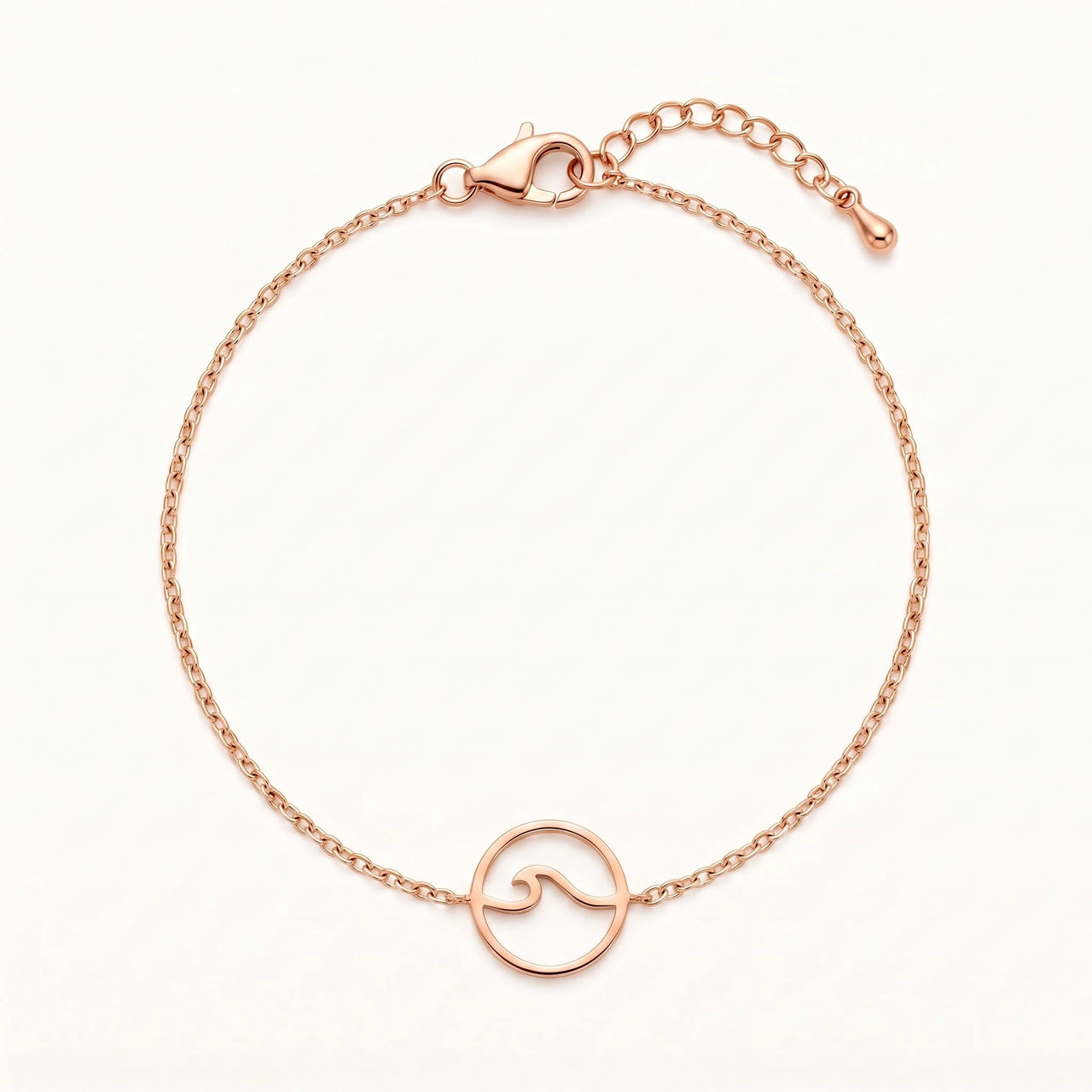 Wave bracelet — product photo on a white background, rose gold | SKU: 17429078-rose-gold