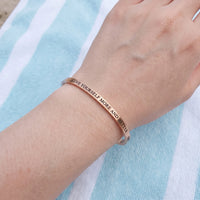 Thumbnail for Cuff bracelet — worn, real size, rose gold | SKU: lymab-rg