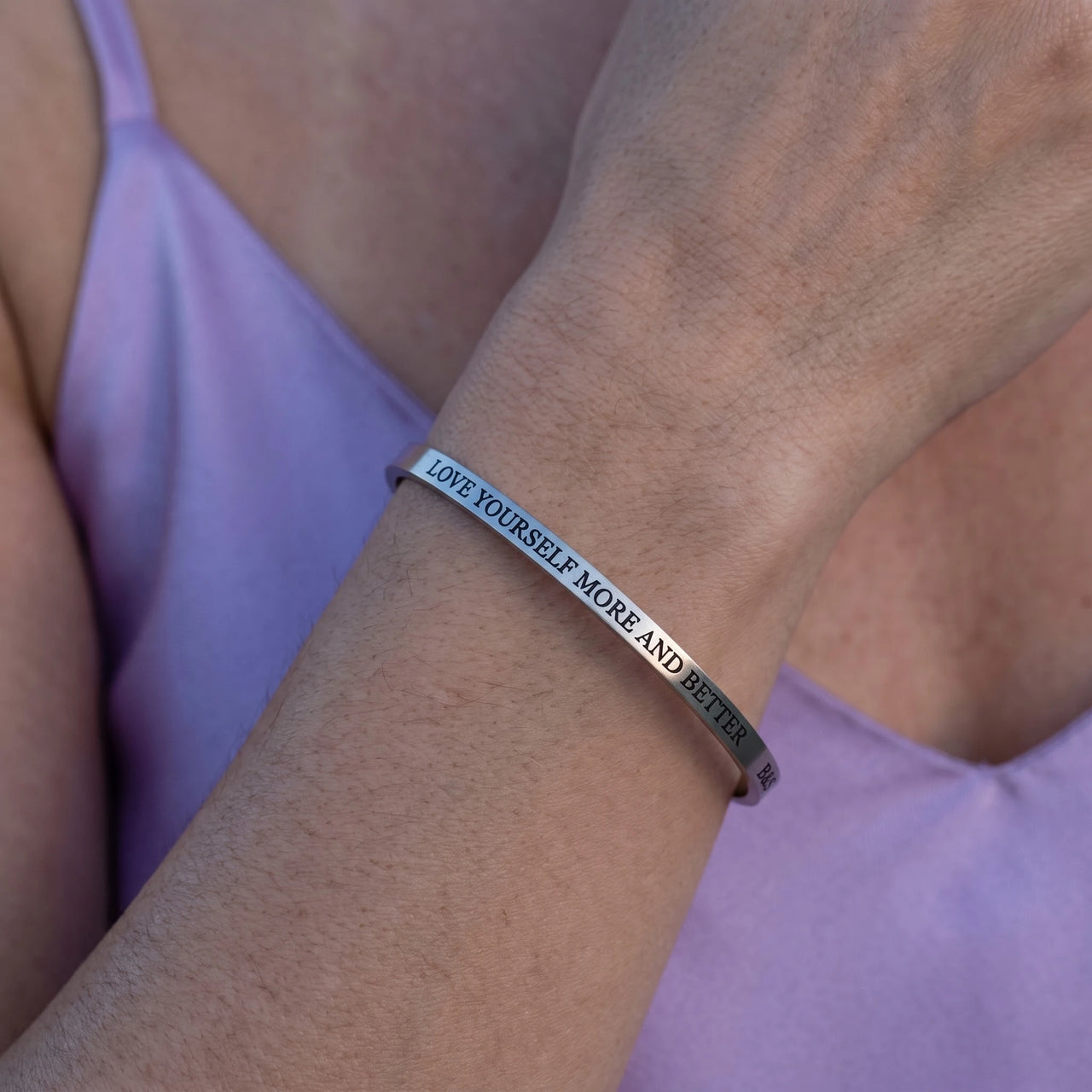 Self love gifts — close-up of the details, silver | SKU: lymab-wg