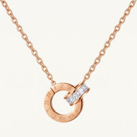Thumbnail for Interlocking circle necklace — product photo on a white background, rose gold | SKU: 25535378-rose-gold