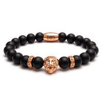 Thumbnail for Rose Gold Lion & Black Stones Bracelet – studio packshot | Brother & Sisters | SKU: 20712286-rose-gold-XS-14-15, 20712286-rose-gold-S-16-17, 20712286-rose-gold-M-18-19, 20712286-rose-gold-L-20-21, 20712286-rose-gold-XL-22-23