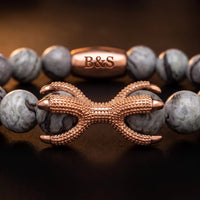 Thumbnail for Rose Gold Viking & Grey Stones – macro close-up | Brother & Sisters | SKU: 21039839-rose-gold-XS-14-15, 21039839-rose-gold-S-16-17, 21039839-rose-gold-M-18-19, 21039839-rose-gold-L-20-21, 21039839-rose-gold-XL-22-23