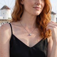 Thumbnail for Circle pendant necklace — worn on a getaway, silver | SKU: 33136351