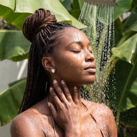 Thumbnail for Teardrop earrings — worn in the shower, waterproof, silver | SKU: 505174