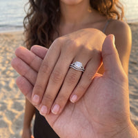 Thumbnail for Bridal ring set — worn by a couple, silver | SKU: 497080-4.5-silver