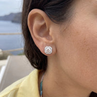 Thumbnail for Silver stud earrings — close-up of the details, silver | SKU: 505263