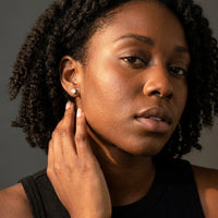 Thumbnail for Solitaire Crystal Studs in Gold, studio portrait | SKU: 41010-gold