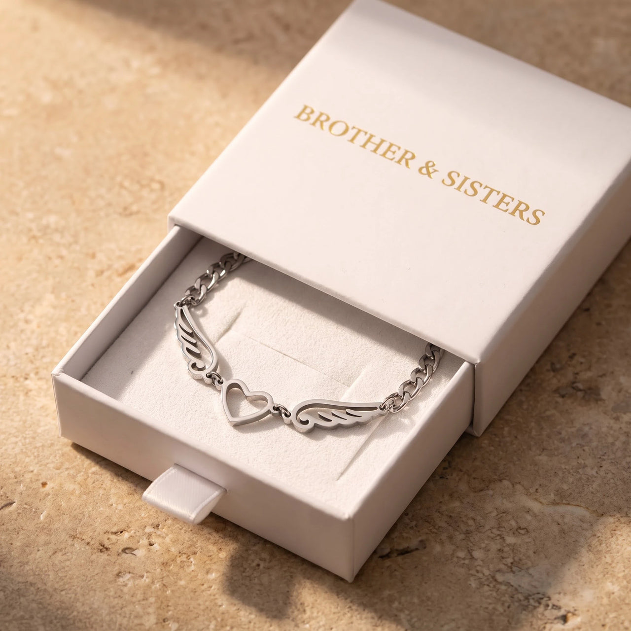 The silver bracelet in the Brother & Sisters gift box | SKU: 42007-silver