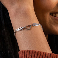 Thumbnail for The silver bracelet worn, close-up | SKU: 42007-silver